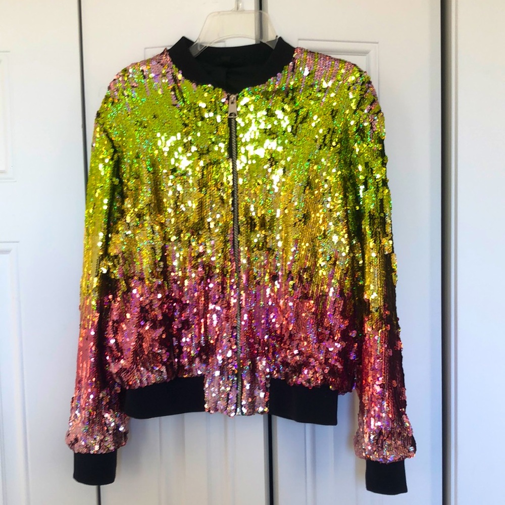 Topshop sequined track jacket